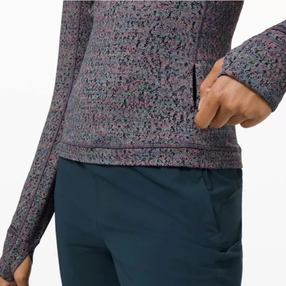 Lululemon Runderful Long SleeveNeon Tweed Jacquard Battleship Electric Coral - Picture 3 of 9